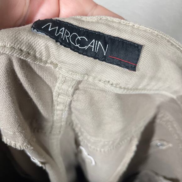 Marc Cain Womens 3/8 US Khaki Straight Leg Jeans Pants Tan Cotton Blend Pockets - Picture 15 of 15